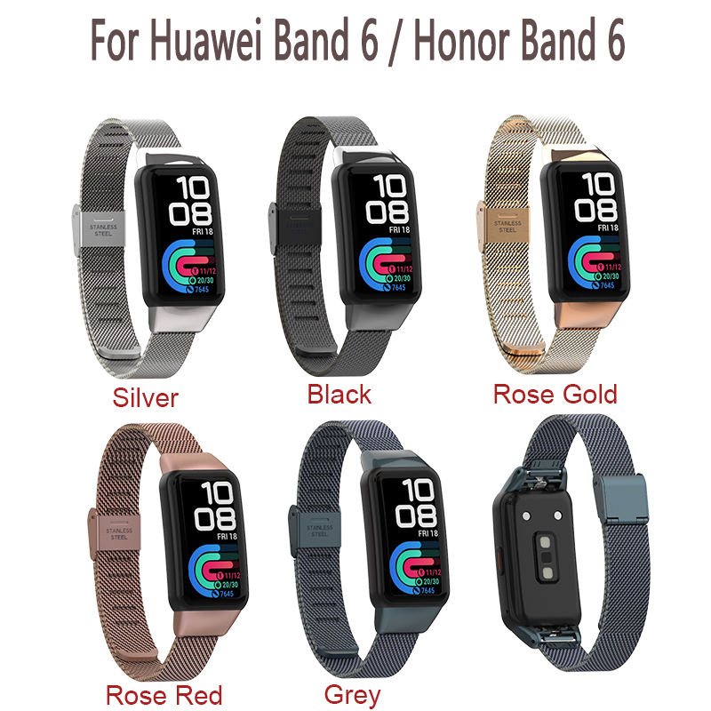 Dây Đeo Thay Thế Chất Liệu Kim Loại Dạng Lưới Cho Huawei Band 6