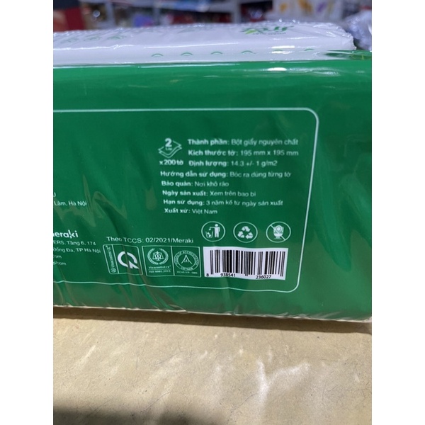 Giấy rút không bụi Frez gói 200 tờ siêu dai không bị mủn khi nhúng nước