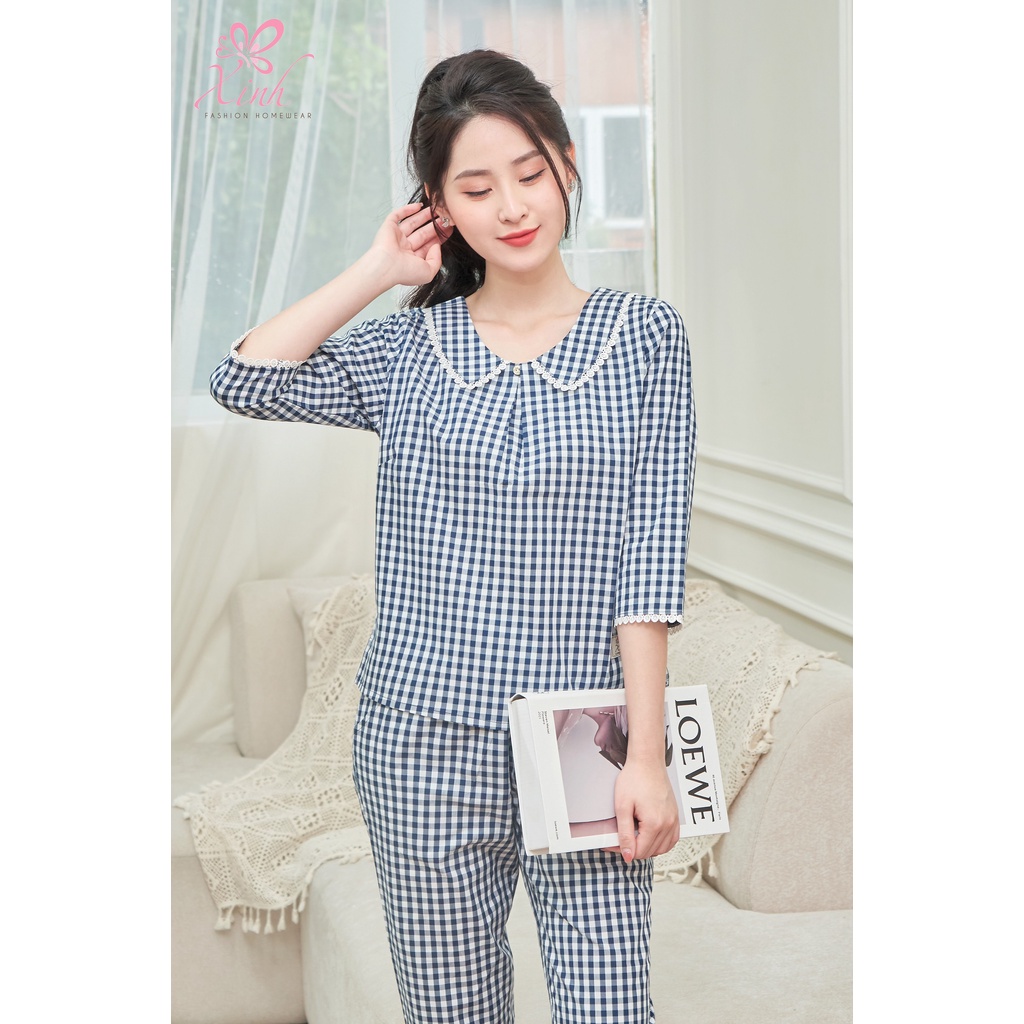 Bộ thô kate áo tay lỡ quần dài hãng Xinh Fashion X389 (uy tín - nhiều màu)