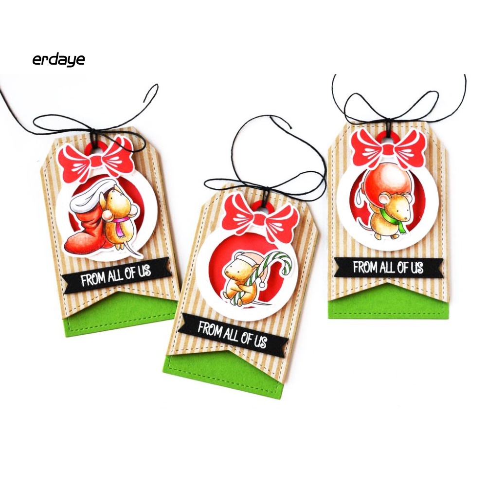 Khuôn Cắt Giấy Làm Từ Kim Loại Hình Tag Hành Lý Trang Trí Scrapbook