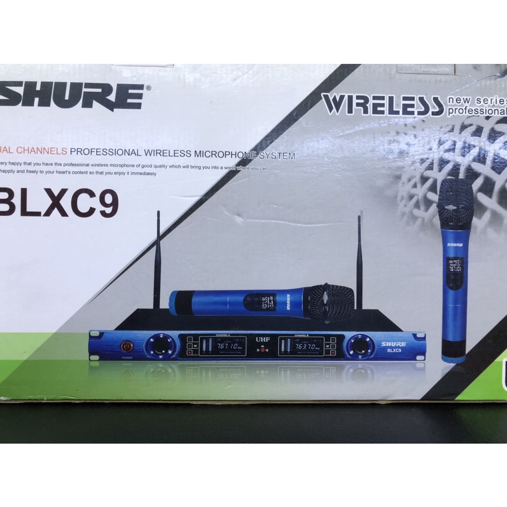 BỘ 2 MICRO KARAOKE KHÔNG DÂY UHF SHURE BLXC9
