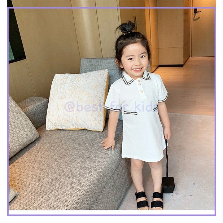 Đầm Polo Ngắn Tay Thời Trang Mùa Hè Cho Bé Gái
