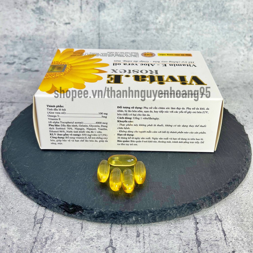 Vitamin E VIVITA E rostex tinh chất lô hôi, giúp đẹp da sáng da, chống lão hoá