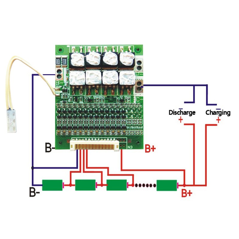 Bảng Mạch Cân Bằng Pin Li-Ion Bms Pcb 13s 48V 60A