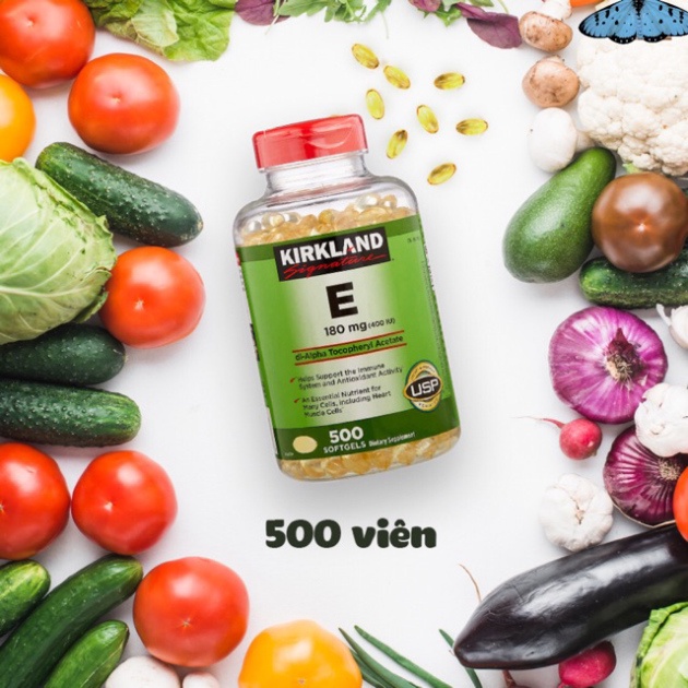 [Hàng Mỹ] Viên Uống Vitamin E 400 IU 500 Viên Kirkland Chính hãng- Đẹp Da Làm Chậm Lão Hóa  Date mới