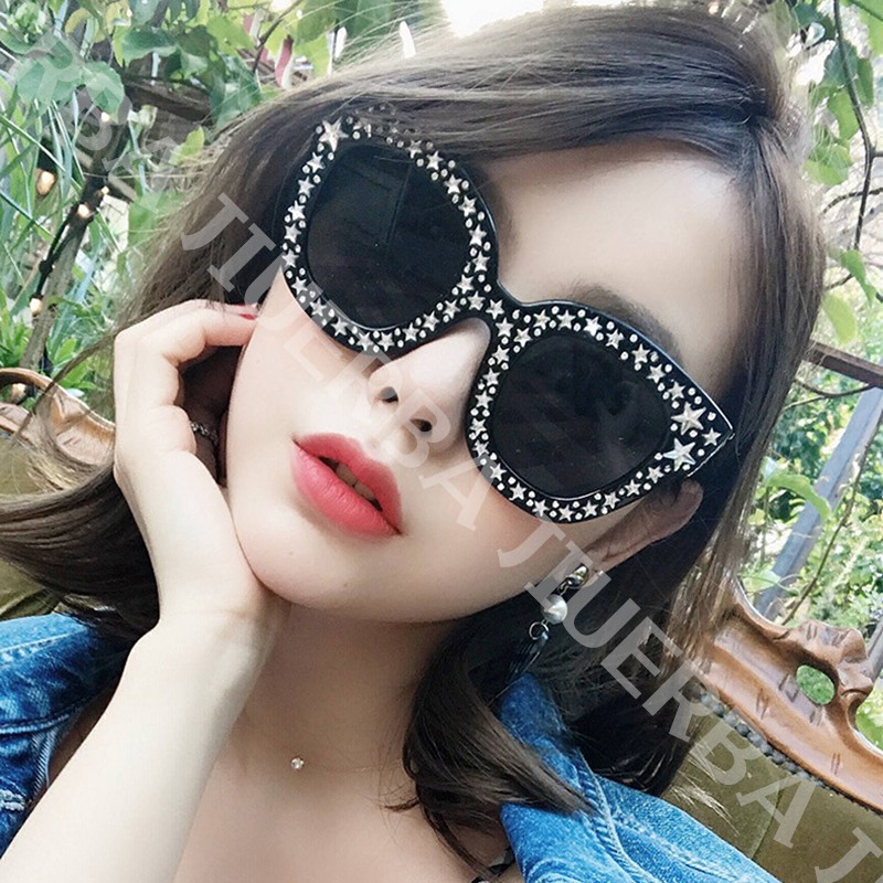 Fashion Desgin Star Star Square Women Sunglasses UV400 Protection Free Bag+Cloth