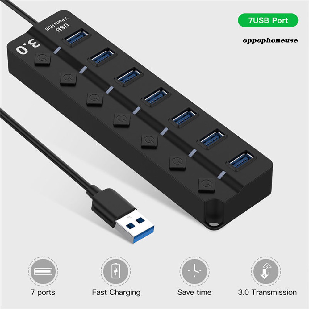 Bộ Chia 4 Cổng Usb 3.0 Tốc Độ Cao Có Công Tắc On / Off