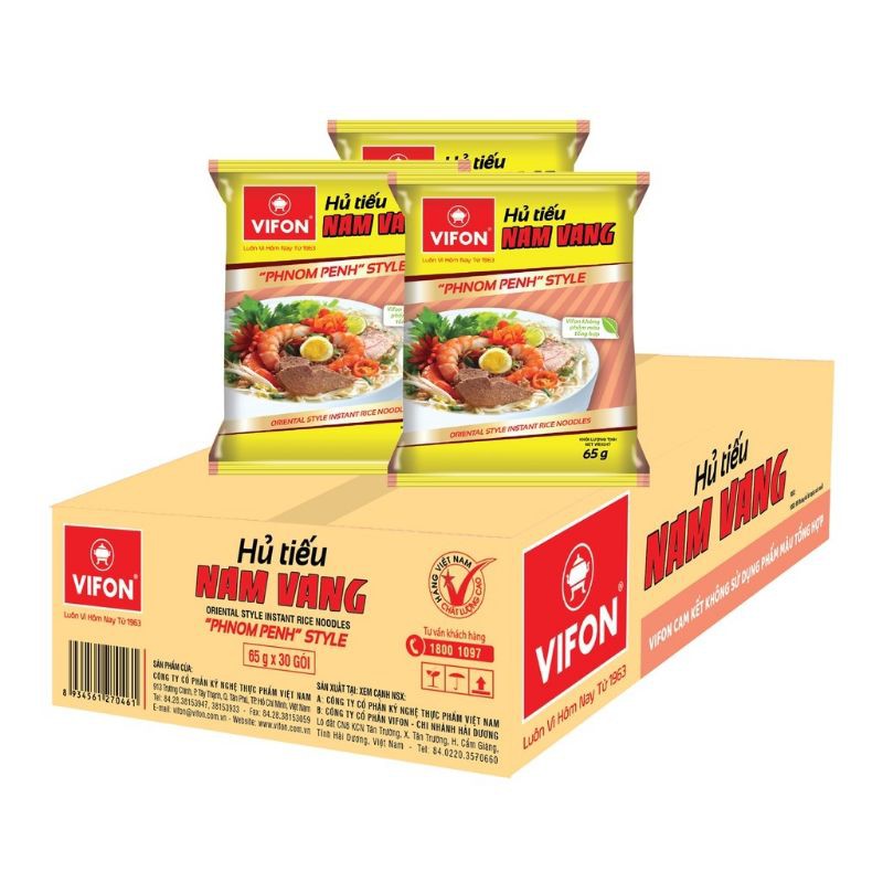 Hủ Tiếu Nam Vang VIFON 65g/gói, thùng 30gói