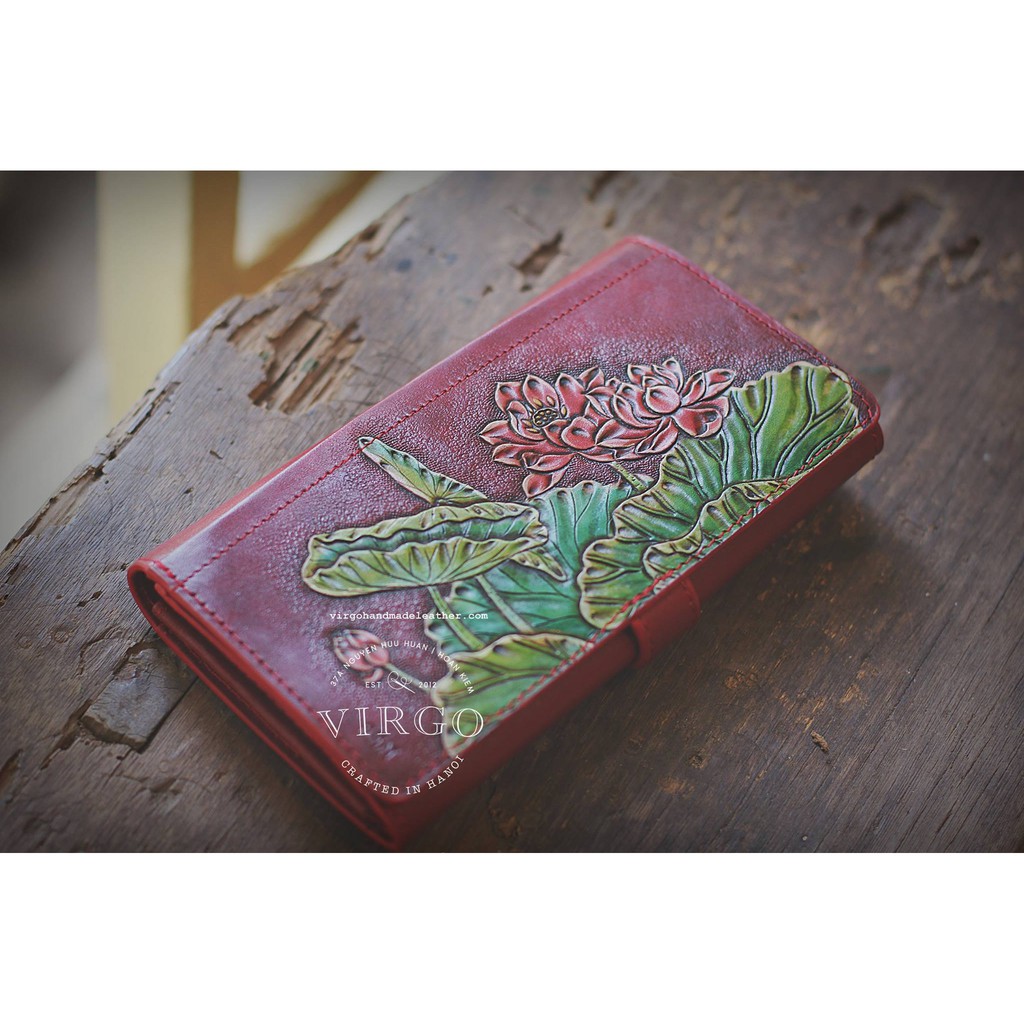 Vi hoa đào chạm khắc, nhuộm màu khâu tay thủ công | Made in Vietnam | Quà tặng độc đáo mang dấu ấn cá nhân