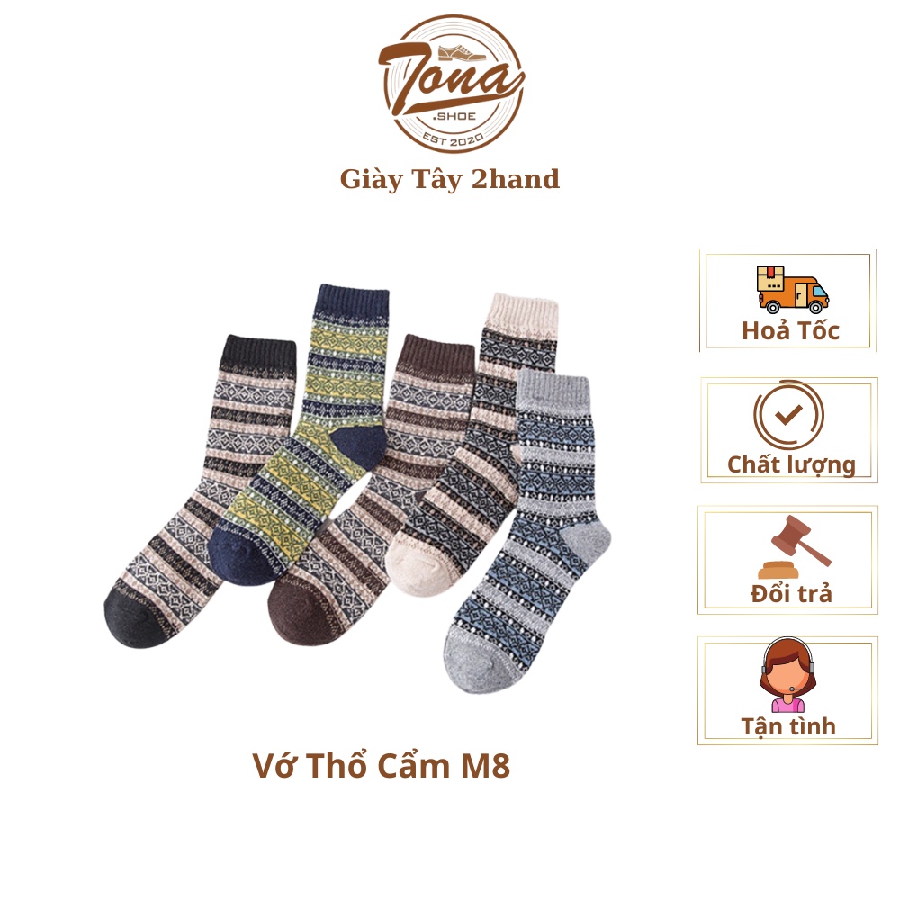 [TonaShoe] Tất Thổ Cẩm Vintage Cổ Cao Đủ Màu M8