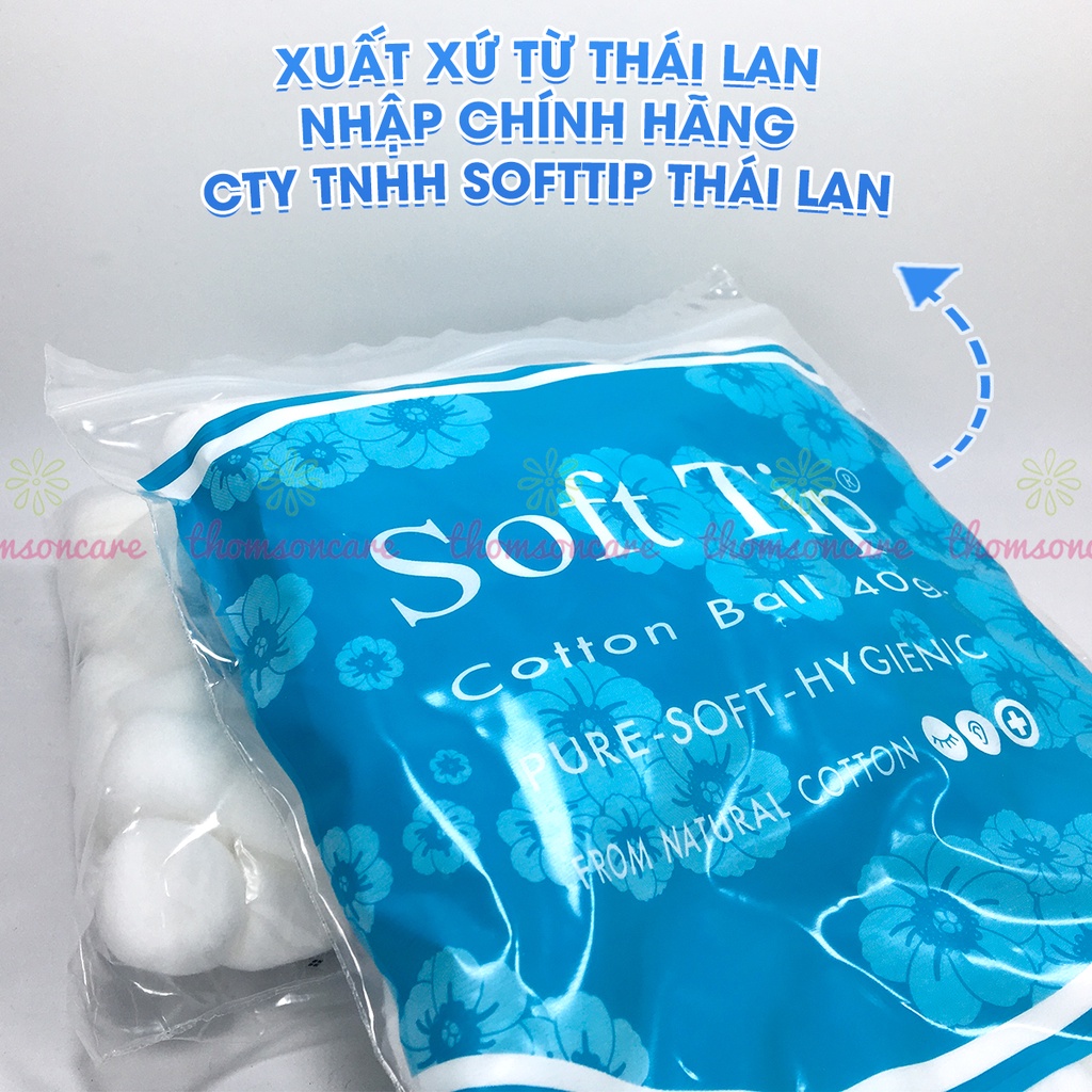 Bông gòn đút tai cho mẹ sau sinh Softtip - Bông viên tròn Soft tip, dùng trong y tế, nút nhét lỗ tai, trang điểm
