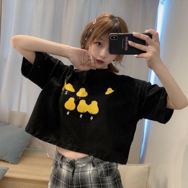 Áo croptop nữ tay lỡ , from rộng, freesize , thun cotton mềm mịn