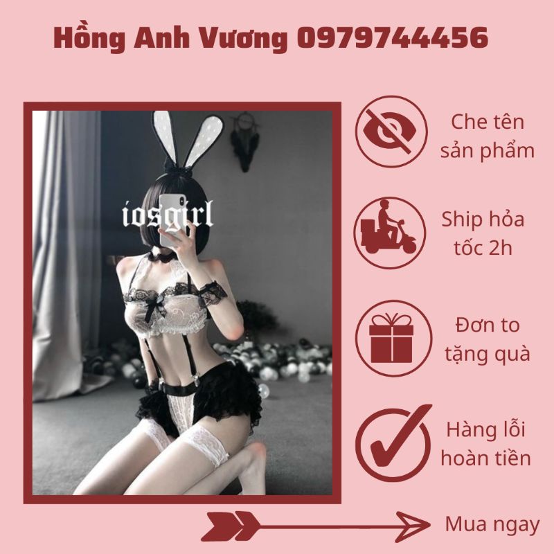 cosplay thỏ ren bunny kèm bờm sexy gợi cảm