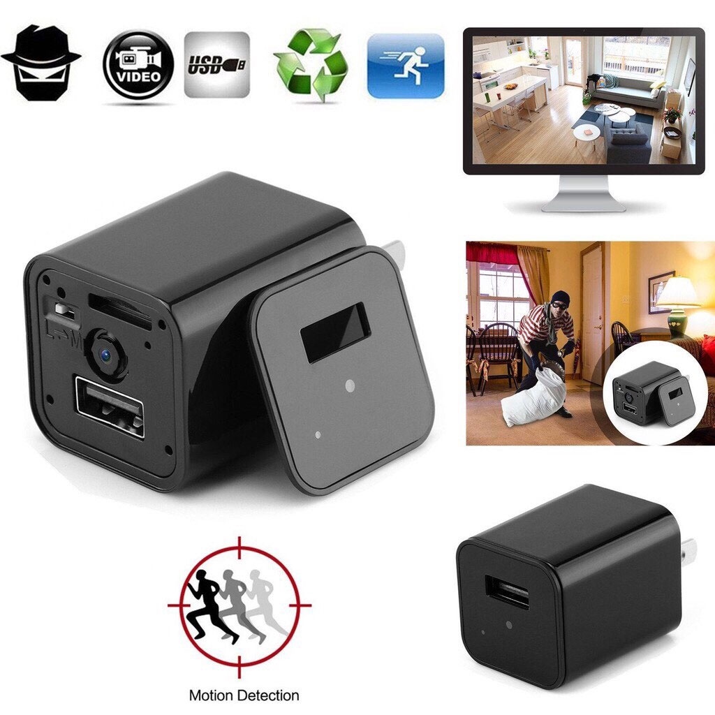 Camera cốc sạc điện thoai, kết nối wifi xem từ xa Camera Wifi mini chống trộm kiêm cốc sạc USB góc nhìn 120 độ
