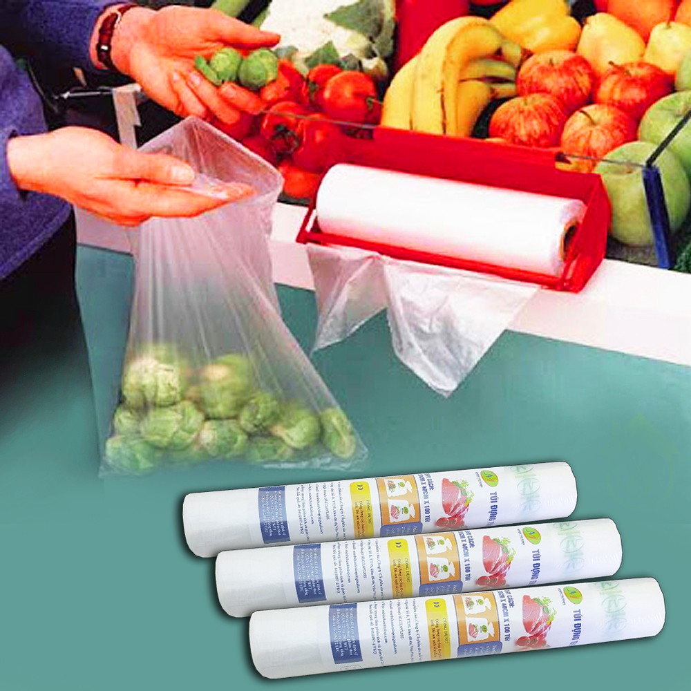 Combo 3 cuộn túi đựng thực phẩm TỰ HỦY SINH HỌC MINHTHANH 30cm x 40cm x 100 túi