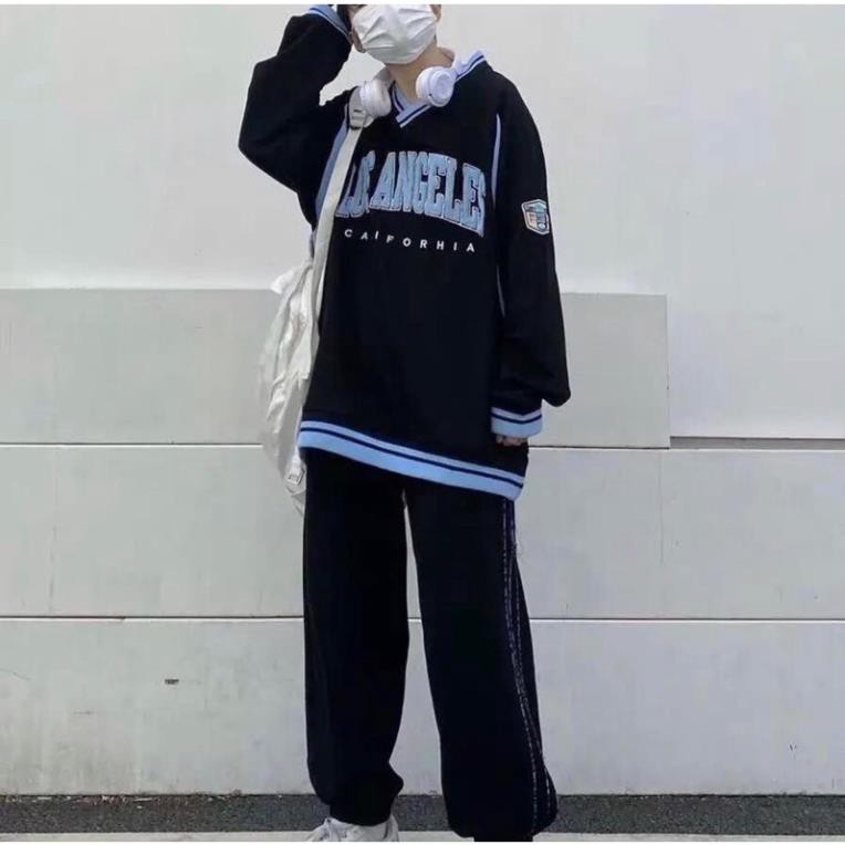 [GIÁ HỦY DIỆT] Áo Nỉ Sweater Cổ Tim LOSANGELES Chất Nỉ Đẹp Bo Cổ Form Rộng Unisex Nam Nữ | BigBuy360 - bigbuy360.vn