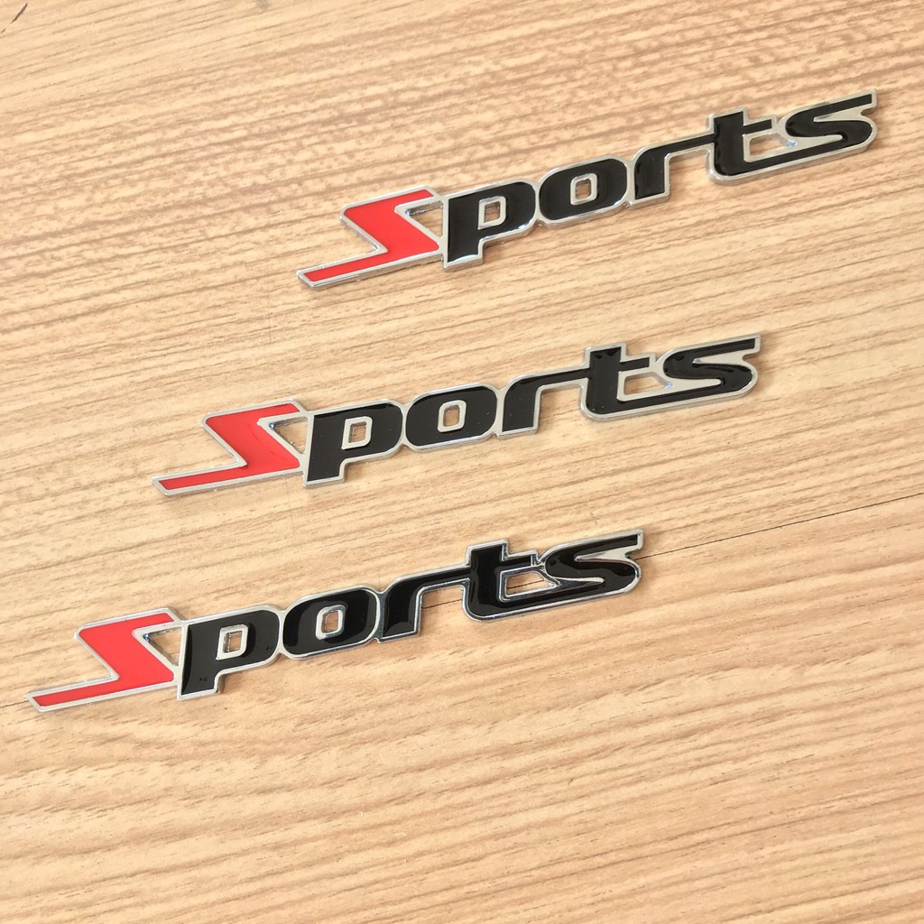 Decal Chữ SPORT Kim Loại Trang Trí Ô Tô Xe Máy Phong Cách