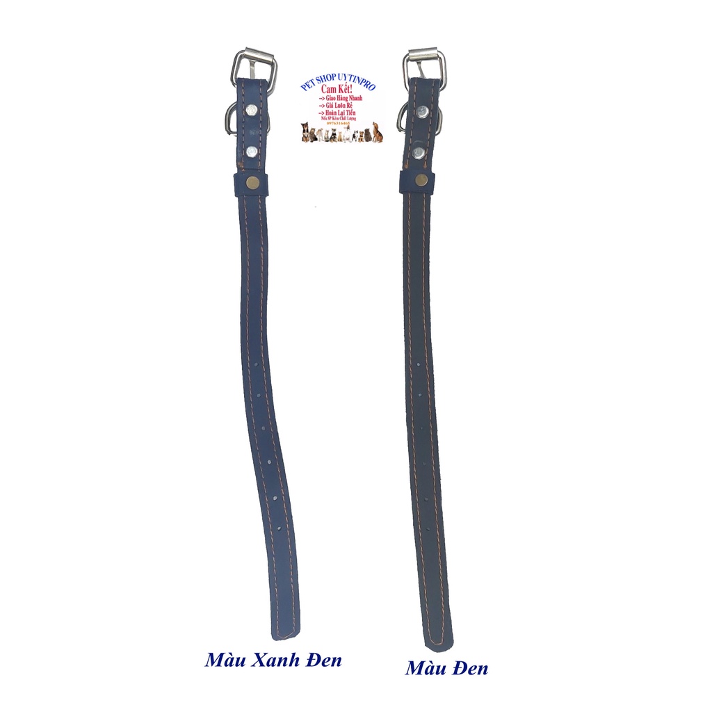 Vòng cổ da cho Chó từ 10kg đến 20kg Bản rộng 2cm Chất liệu da bền đẹp, Chắc chắn, An toàn cho Thú cưng