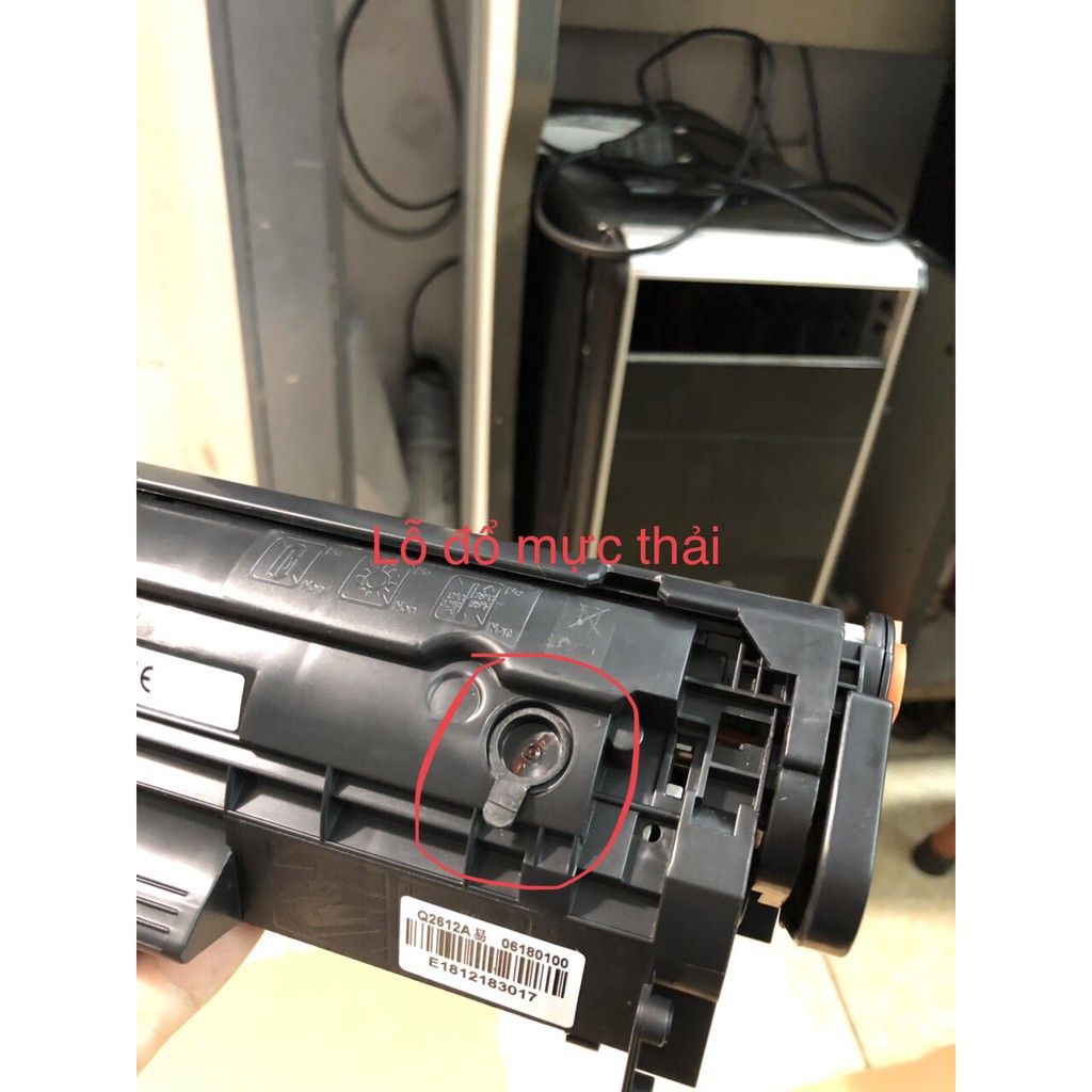 [Mã ELFLASH3 hoàn 10K xu đơn 20K] HỘP MỰC 12A DÙNG CHO CANON 2900, CÓ LỖ ĐỔ MỰC THẢI VÀ NẮP ĐỔ MỰC VÀO