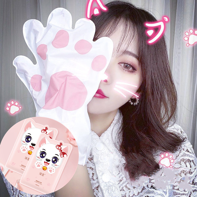 Mặt nạ tay hình bàn chân mèo chiết xuất sữa non dưỡng ẩm và trẻ hóa cho da vào mùa thu / đông