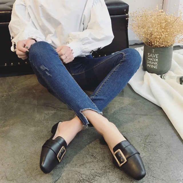 CÓ SẴN Sục da mũi vuông vintage hàng Quảng Châu