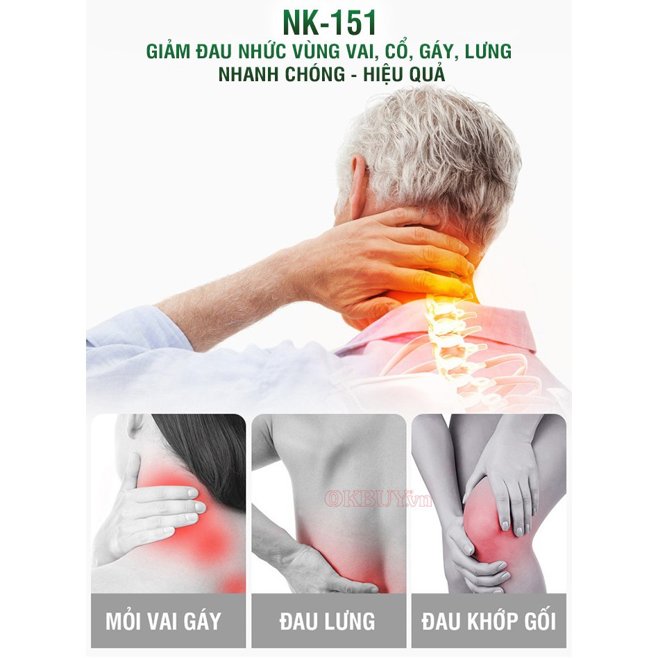 [Chính Hãng NIKIO] Nệm Massage Toàn Thân Hồng Ngoại Có Gối Mát Xa Cổ Nikio NK-151 - Được Nhiều Người Mua Nhất Shop