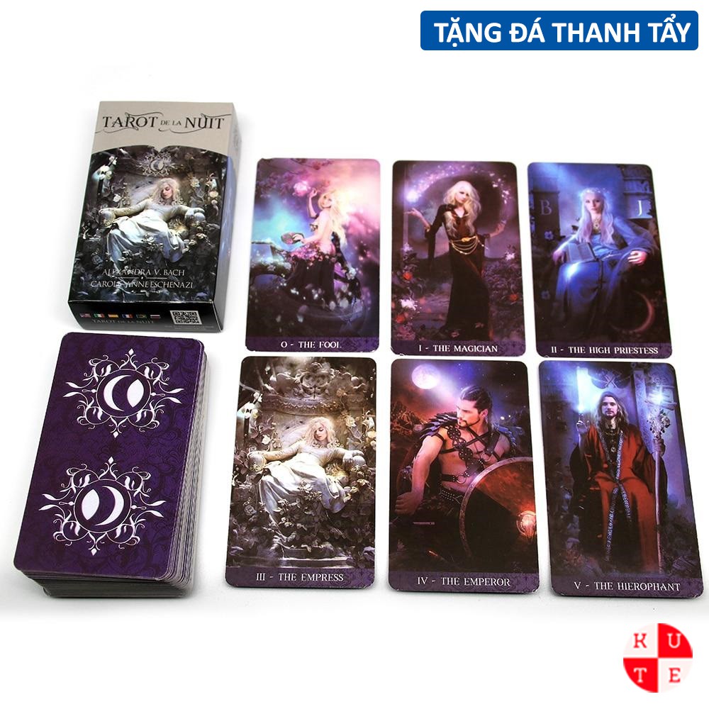 Bài Tarot De La Nuit 78 Lá Bài Tặng File Tiếng Anh Và Đá Thanh Tẩy C95