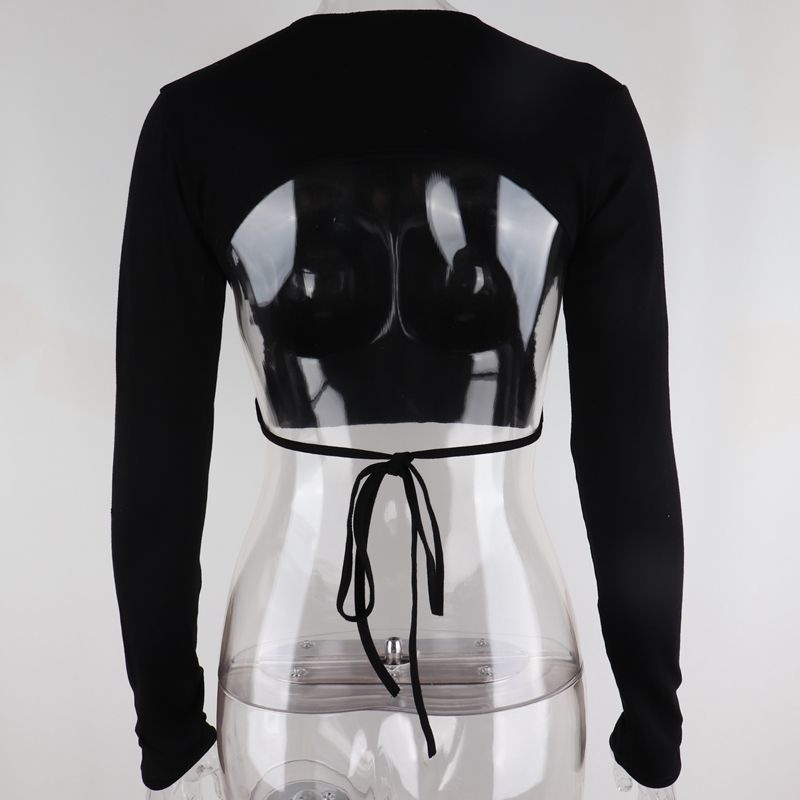 Áo Thun Lửng Dài Tay Hở Lưng Quyến Rũ Dành Cho Nữ