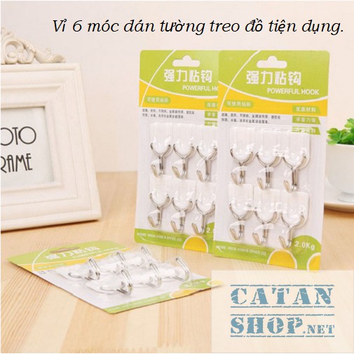 Vỉ 6 móc dán tường siêu chịu lực sản phẩm vô cùng tiện dụng GD324-Vi6Moc