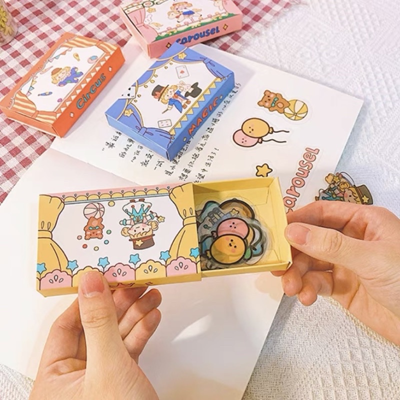🌸 Hộp 40 miếng sticker trang trí - Hộp 40 hình dán chống nước 🌸