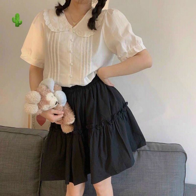 Chân váy xoè ngắn tầng xinh