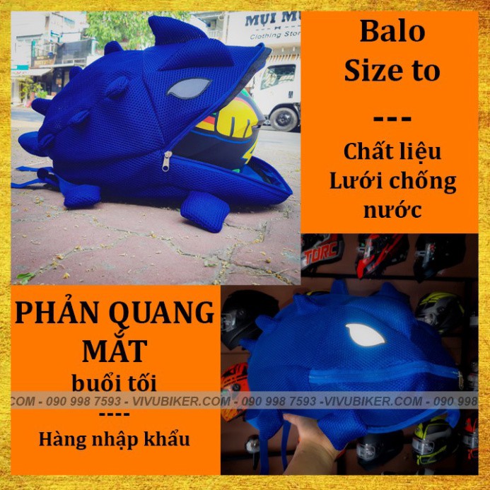 HOT-  [GIÁ KHO] Balo rồng size lớn đựng mũ bảo hiểm fullface - Balo khủng long lưới phản quang size lớn cất nón bảo hiểm