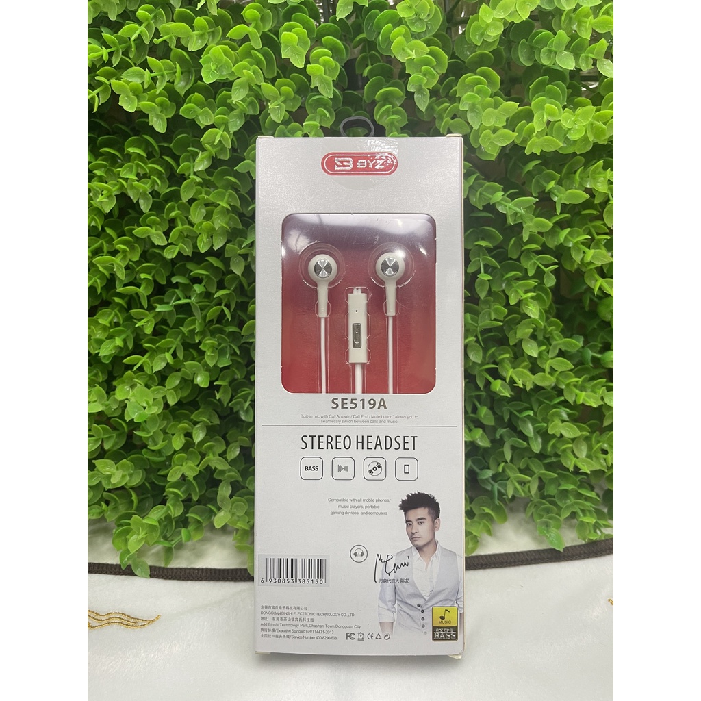 Tai Nghe BYZ SE519A  Thiết Kế Có Phần Đệm Silicion Mềm Dẻo, Êm Ái. Âm Thanh Hay Chân Thực, Sống Động.
