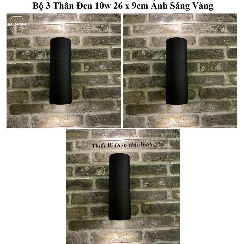 Combo Bộ 3 Đèn led gắn tường hình trụ TN916 - Chống nước thân nhôm - Cầu Thang Cổng Hiên Nhà Sân Vườn - BH 1 năm