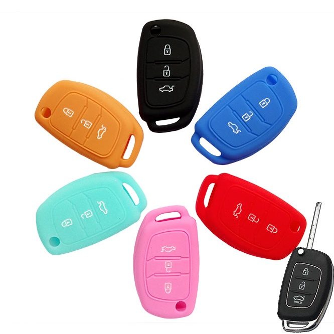 Vỏ Chìa Khóa 3 Nút Cho Hyundai Santa Fe Sonata Elantra Verna Ix35 Solaris Ix45 I10 I30 Giá Đỡ