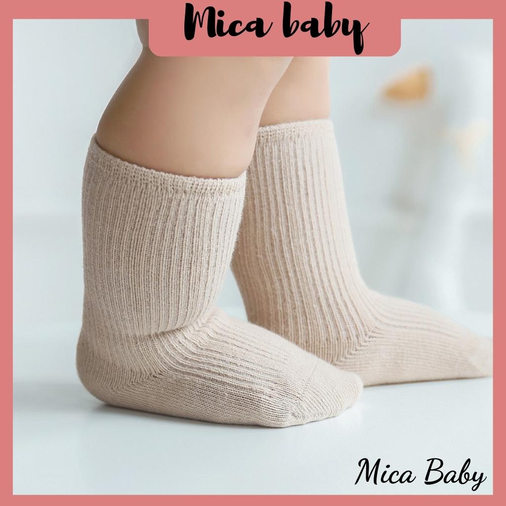 Set 3 đôi tất trơn phong cách hàn quốc dễ thương cho bé Mica baby T04