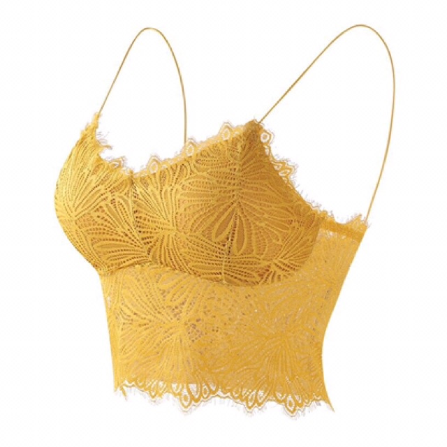 Áo Bra Nữ Ren Hoa Lá Dáng Lửng Sexy 2 dây không gọng nâng ngực co giãn freesize AL6