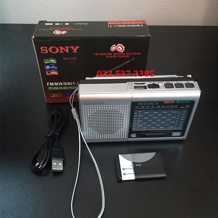 Máy radio cầm tay, đài radio cho người già 515, có cổng cắm usb