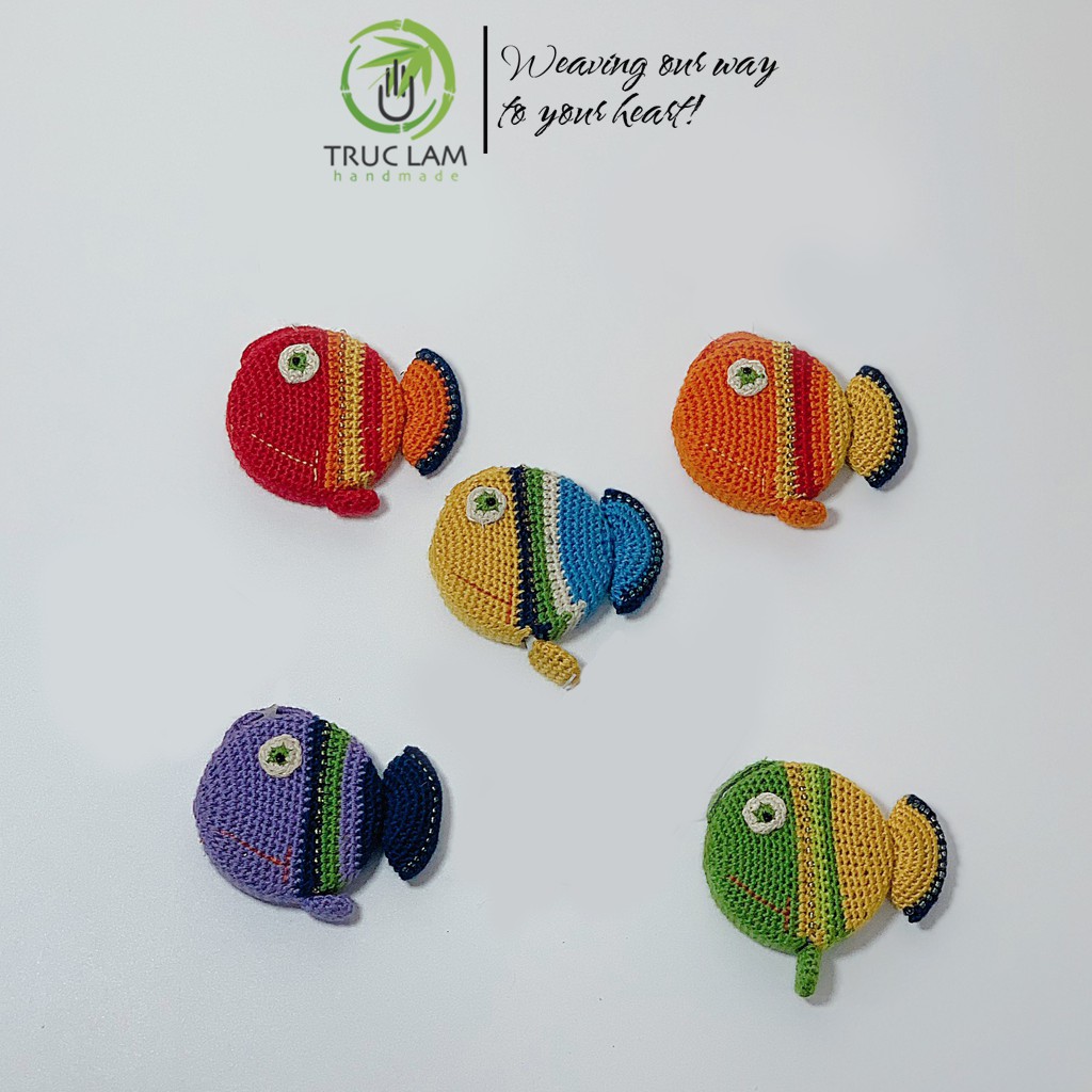 Thước Dây Cuộn Mini Rút Tự Động Đan Len Nhiều Màu Sắc A Trúc Lâm Handmade