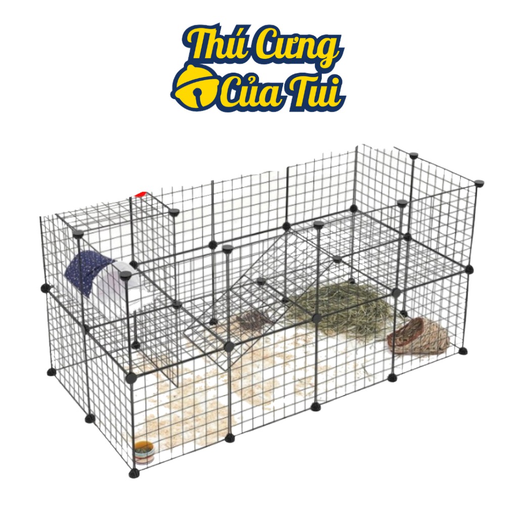 Combo Lưới Ghép Chuồng Quây Thú Cưng Chó Mèo ( tặng chốt ) - Combo 2 Tầng 4x2x2 - Thú Cưng Của Tui