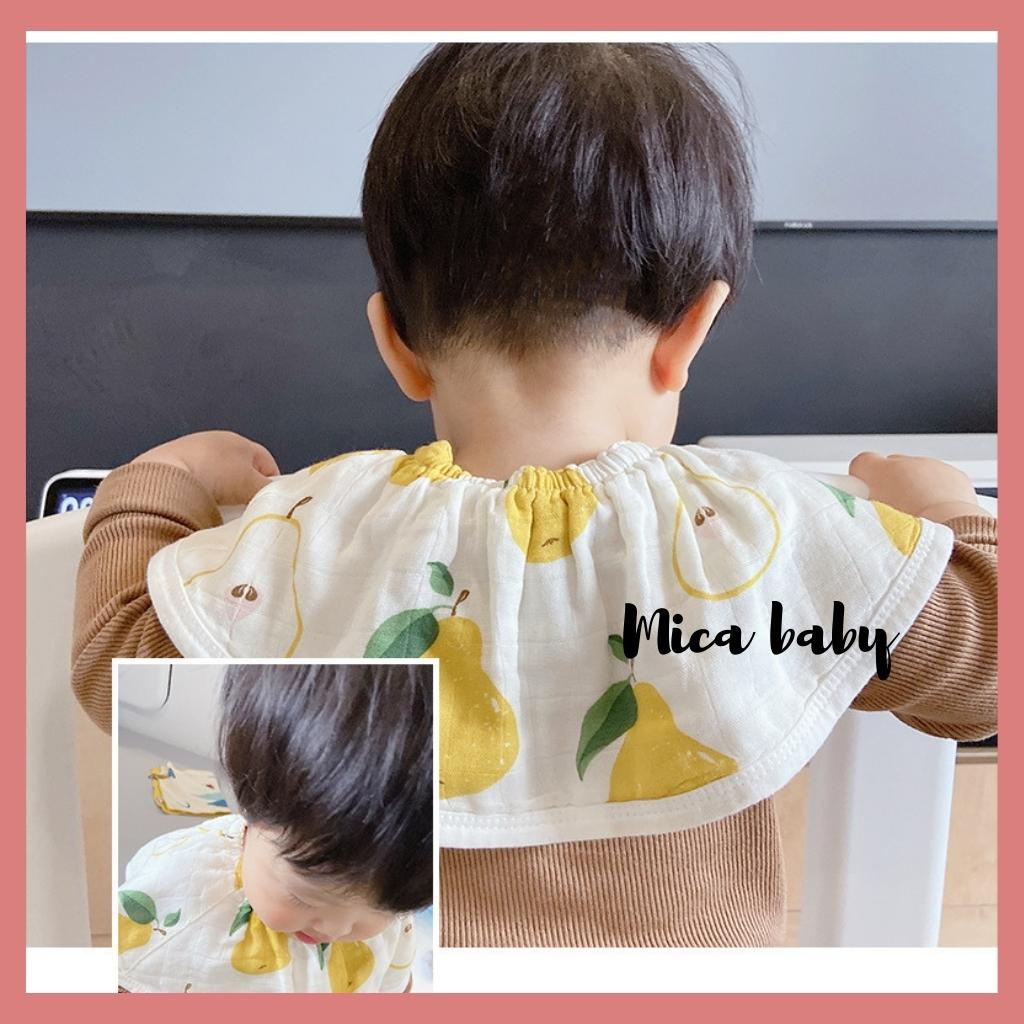 Yếm cổ tròn xoay sợi tre siêu mềm mại xinh xắn cho bé Mica baby