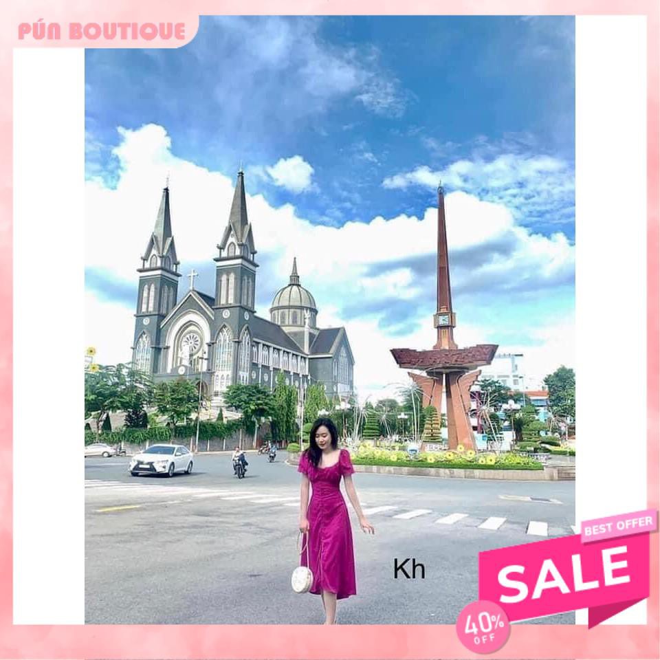 VÁY HỒNG DÁNG DÀI CHUN SAU CHẤT ĐŨI TẰM MẶC SIÊU MÁT, SIÊU TÔN DA - ĐẦM MAXI HOTTREND ML | BigBuy360 - bigbuy360.vn