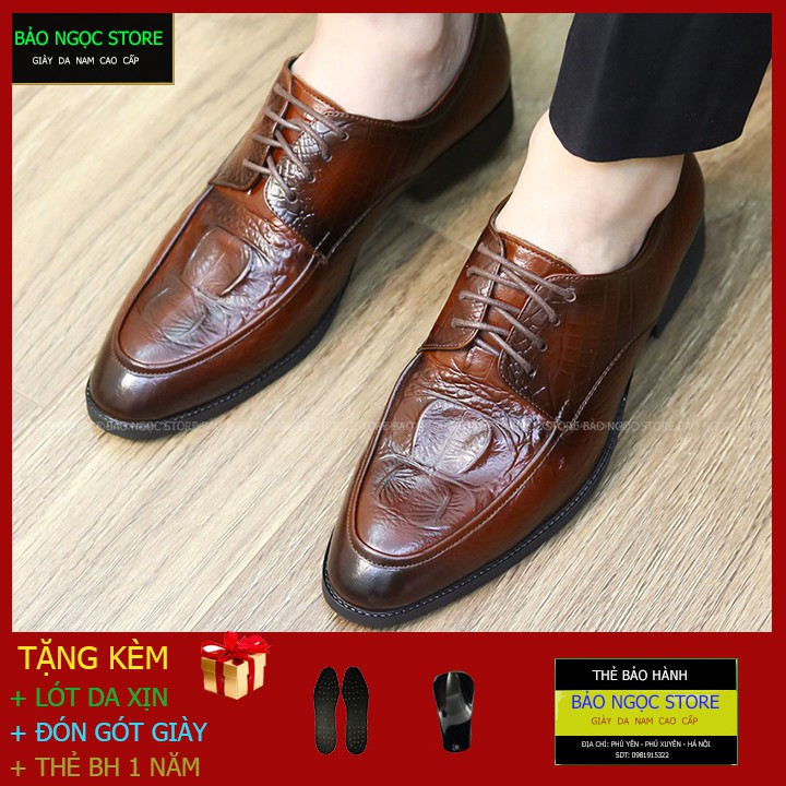 Giày Tây Nam Buộc Dây Đánh Màu Cao Cấp💥 Chất Da Bò 100% 🎁 Đế Cao Su Đúc Nguyên Khối 🎁 Bảo Hành Nổ Da 1 Năm 💥 Mã D612