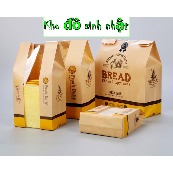 Sỉ 10 chiếc túi bánh mì hoa cúc, túi đựng sanwich, bánh cookie