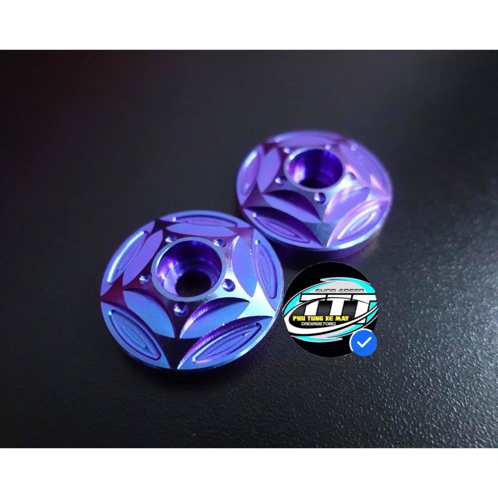 Gù tay lái titanium gr5 xanh tím xanh lục bảo