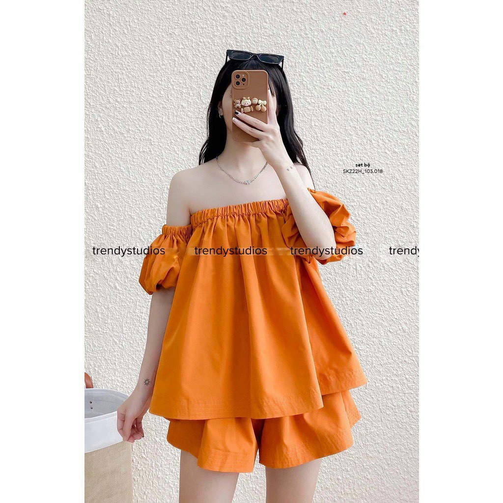 Đồ bộ nữ có áo thun bẹt vai ôm kèm quần sọt ôm 5 màu cực đẹp cho cô nàng năng động oa