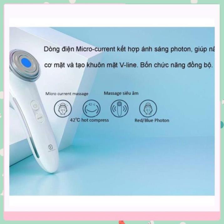 Máy đẩy tinh chất trẻ hóa da Nanotime F65I nhà HTBeauty, công nghệ siêu âm ION, nâng cơ EMS, trẻ hóa da Photon xanh đỏ
