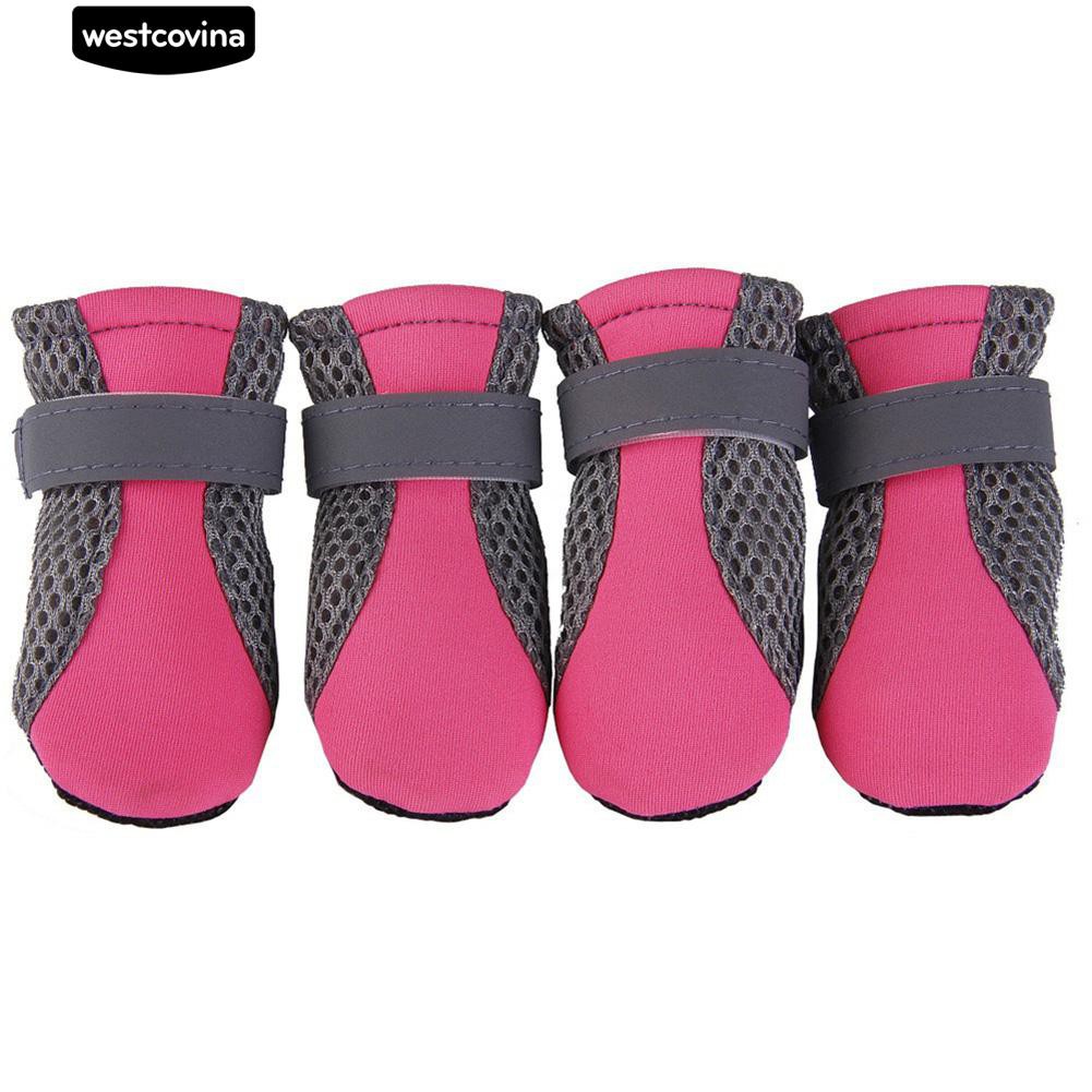 Set 4 Chiếc Giày Mềm Chống Trượt Cho Thú Cưng