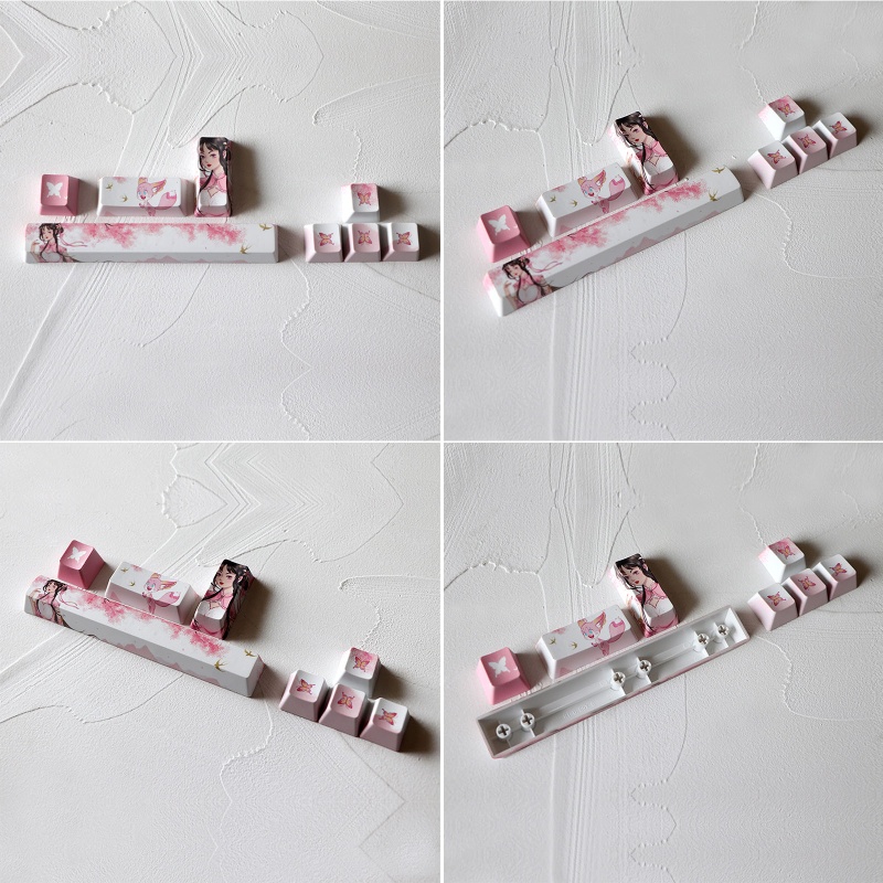 Set 8 Nút Bàn Phím OEM PBT Nhuộm Màu Năm Mặt Cho Bàn Phím Cơ Kailh Gateron Cherry MX