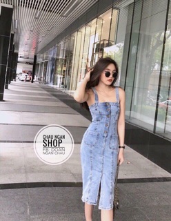 Đầm jean 2 dây sang chảnh